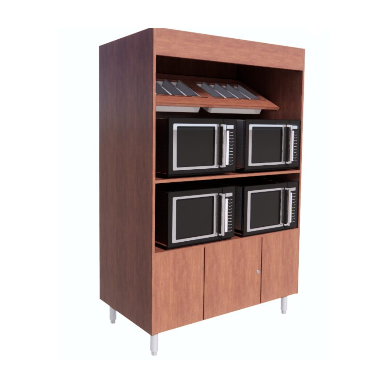 Condiment Stand Cabinet for 4 Microwaves