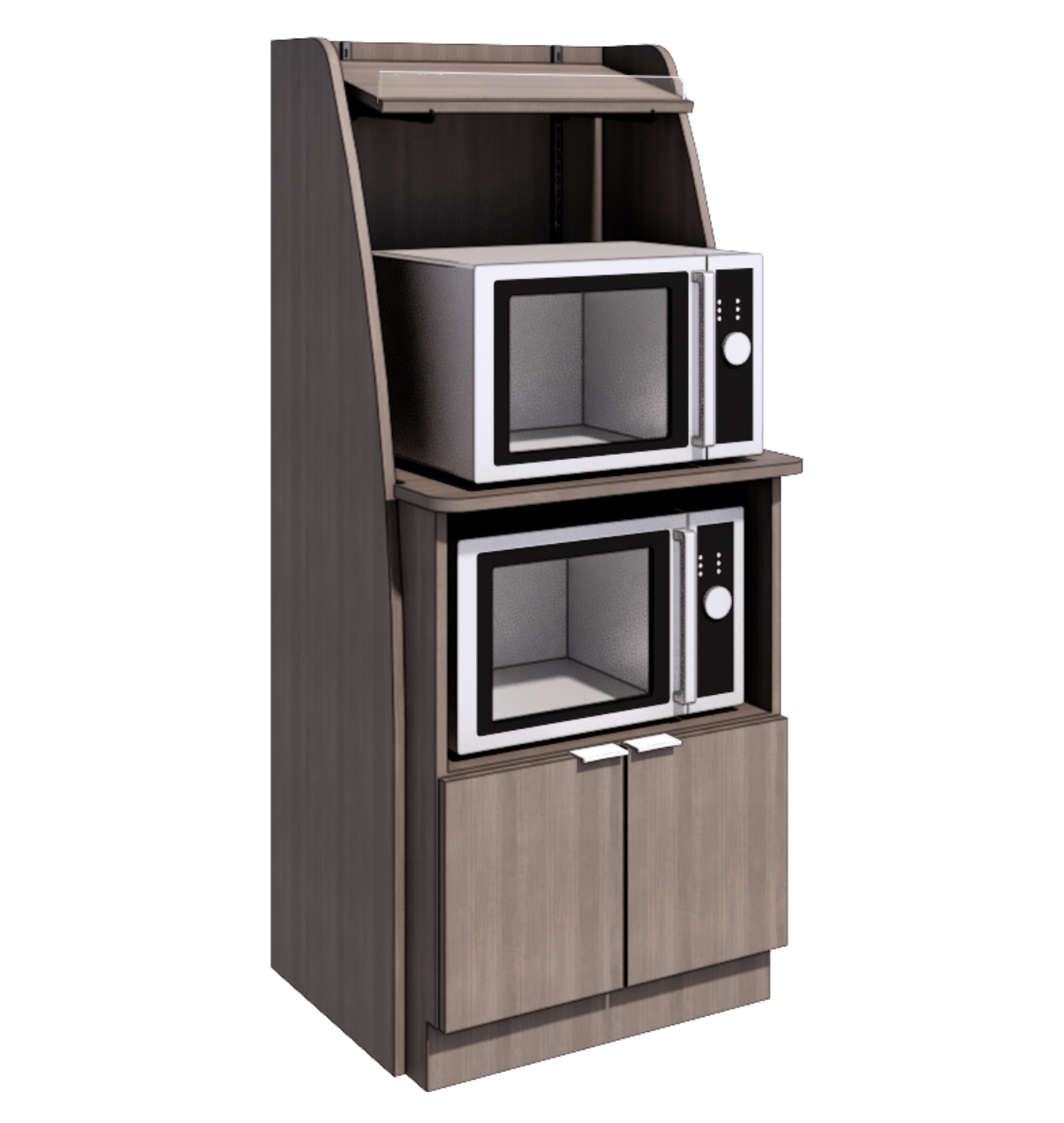 Free Standing Low Side Double Microwave Cabinet