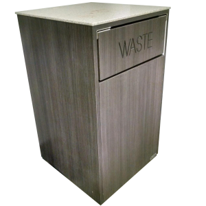 Single Swing-Style Door Waste receptacle with a Flat top