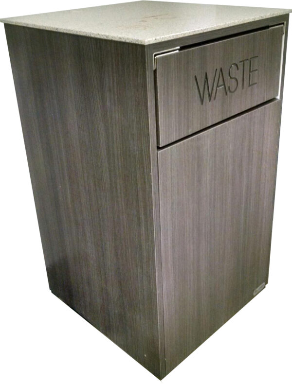 Single Swing-Style Door Waste receptacle with a Flat top