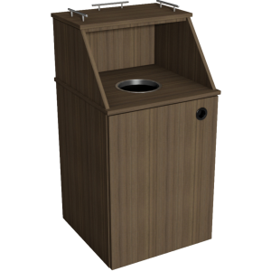 Single Wide Waste Receptacle, Top-drop with Top Angled Hutch