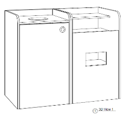 Double Wide Waste Receptacle Bussing Station with Flat Top