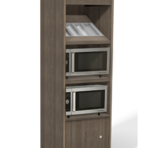 Double Microwave Cabinet with Condiment Trays
