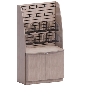 Free Standing Arched Sidewall Merchandiser Cabinet Base