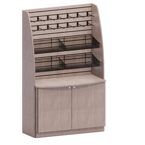 Free Standing Arched Sidewall Merchandiser Cabinet Base