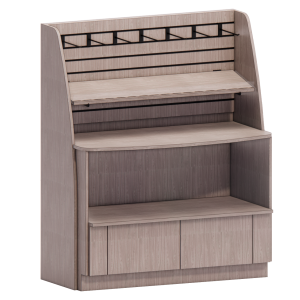 Free Standing Low Side Microwave Cabinet - Slatwall