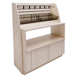 Free Standing Low Side Microwave Cabinet - Slatwall