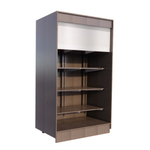 In-Line Free Standing Mobile Rear-Loading Locking Merchandiser