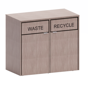 Double Wide Waste Receptacle, Swing Door
