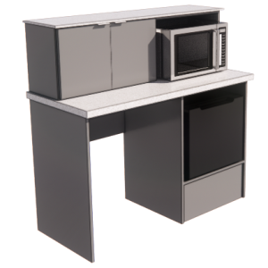 Hutch Workstation with Locking Storage
