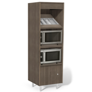 Double Microwave Cabinet with Condiment Trays