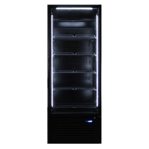 CoolBlu Cooler – Full-Glass Single Door Cooler with Lock – Black/Black