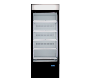CoolBlu Cooler – Full-Glass Single Door Cooler with Lock – White/Black